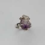 Raw Amethyst and sterling silver ring