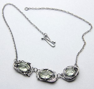 sterling silver and green amethyst necklace