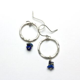 Lapis Sterling Silver Circle Earrings
