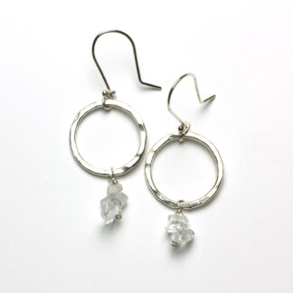 Quartz Sterling Silver Circle Earrings