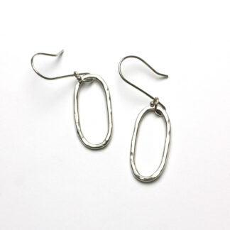 Oval Sterling Silver Earrings
