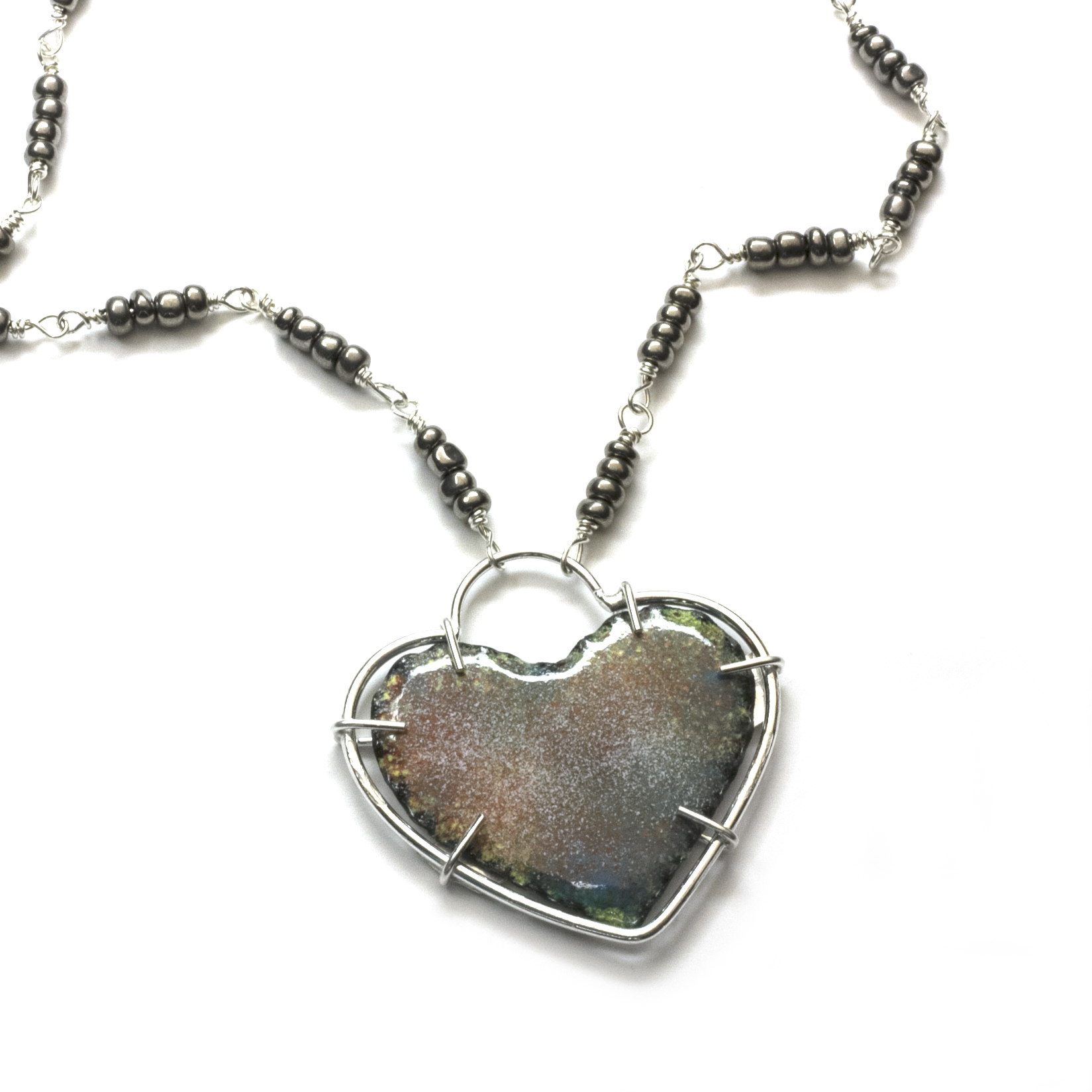 enamel heart necklace