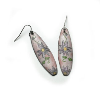 Pink Purple Flower Earrings