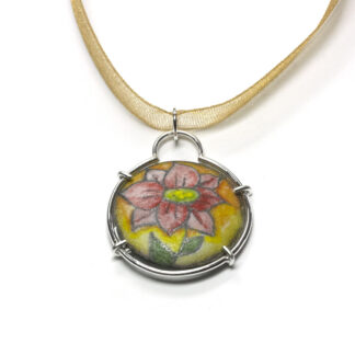 Pink Flower Charm Necklace