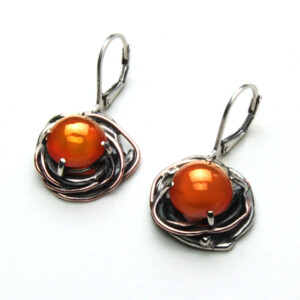 Sterling silver and carnelian earrings